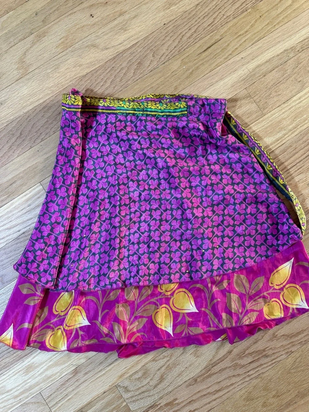 VINTAGE SILK BLEND WRAP SKIRT OSFM